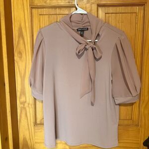 Cable & Gauge Dusty Rose Blouse with Bow